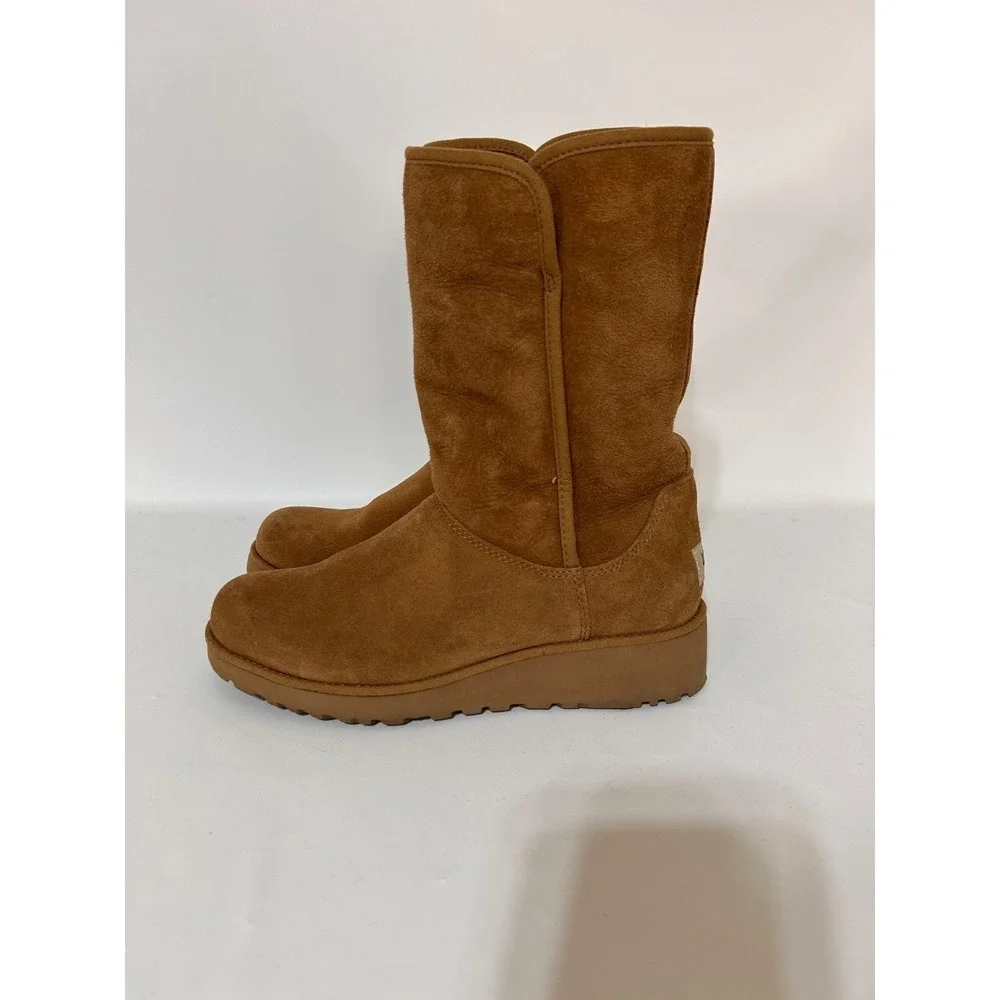 UGG Amie Women's size 6.5 37.5 Classic Chestnut  Sheepskin Wedge Mid Calf Boots